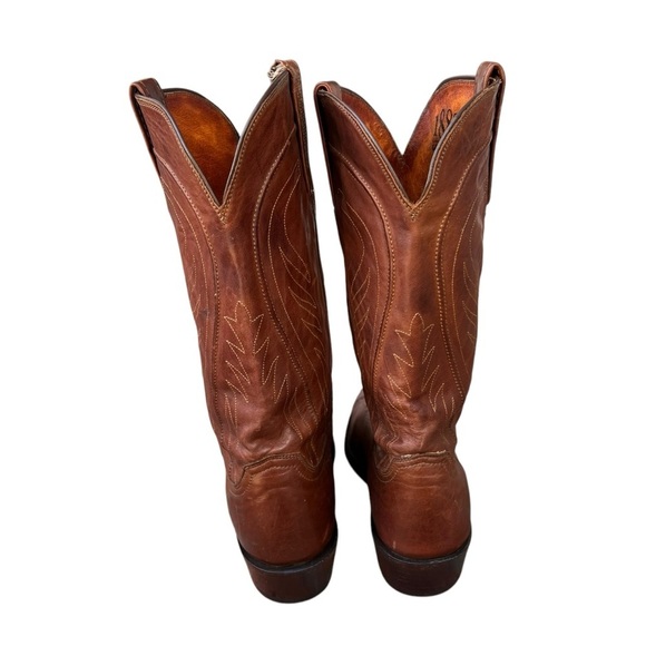 Lucchese 1883 Bart N1596 Leather Western Cowboy Boots Brown Cowhide Handmade 10D - Picture 6 of 16